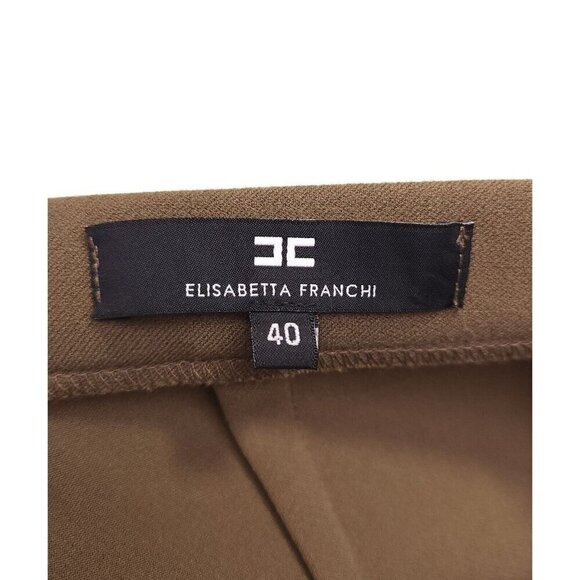 Elisabetta Franchi Reptile Panel Mini Skirt 40 US 4 S Brown NWT - Picture 10 of 13